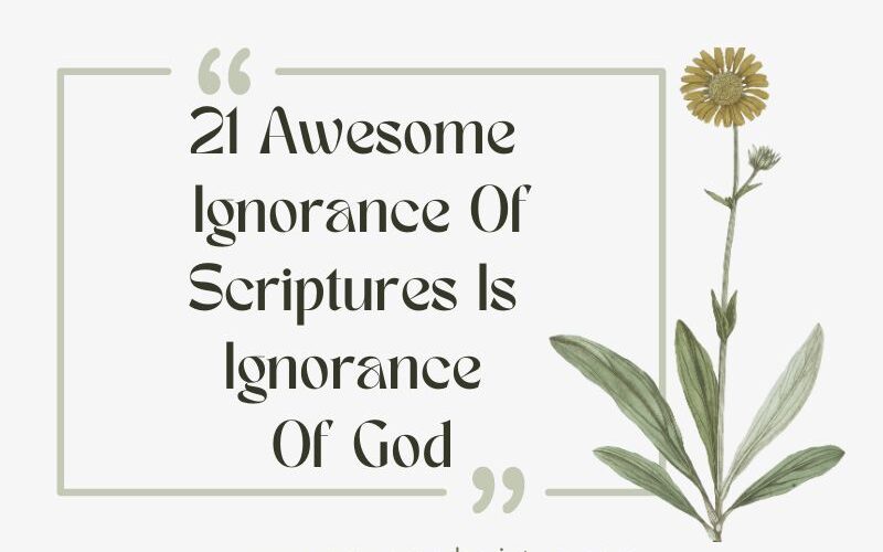 21 Awesome Ignorance Of Scriptures Is Ignorance Of God