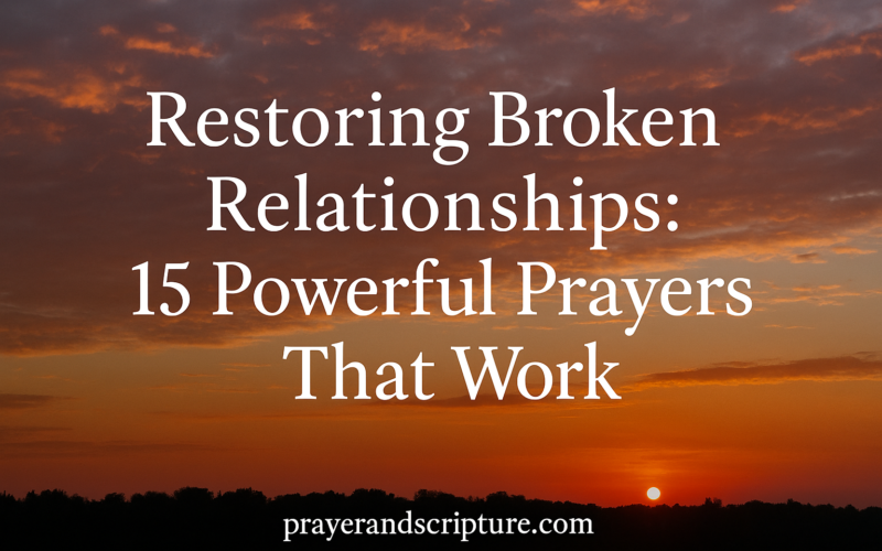 Restoring Broken Relationships: 15 Powerful Prayers That Work